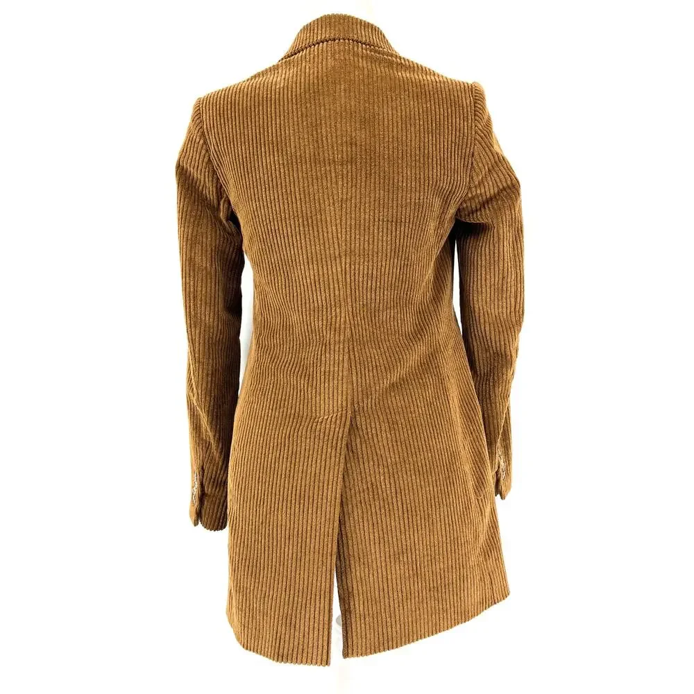 Wilfred Aritzia Women's Brown Double Breasted Corduroy Jacket‎ Blazer (2)